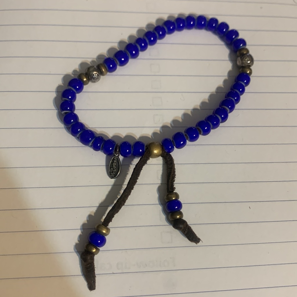 M Cohen By Maor Blue Glass Bead Bracelet 925 Silver